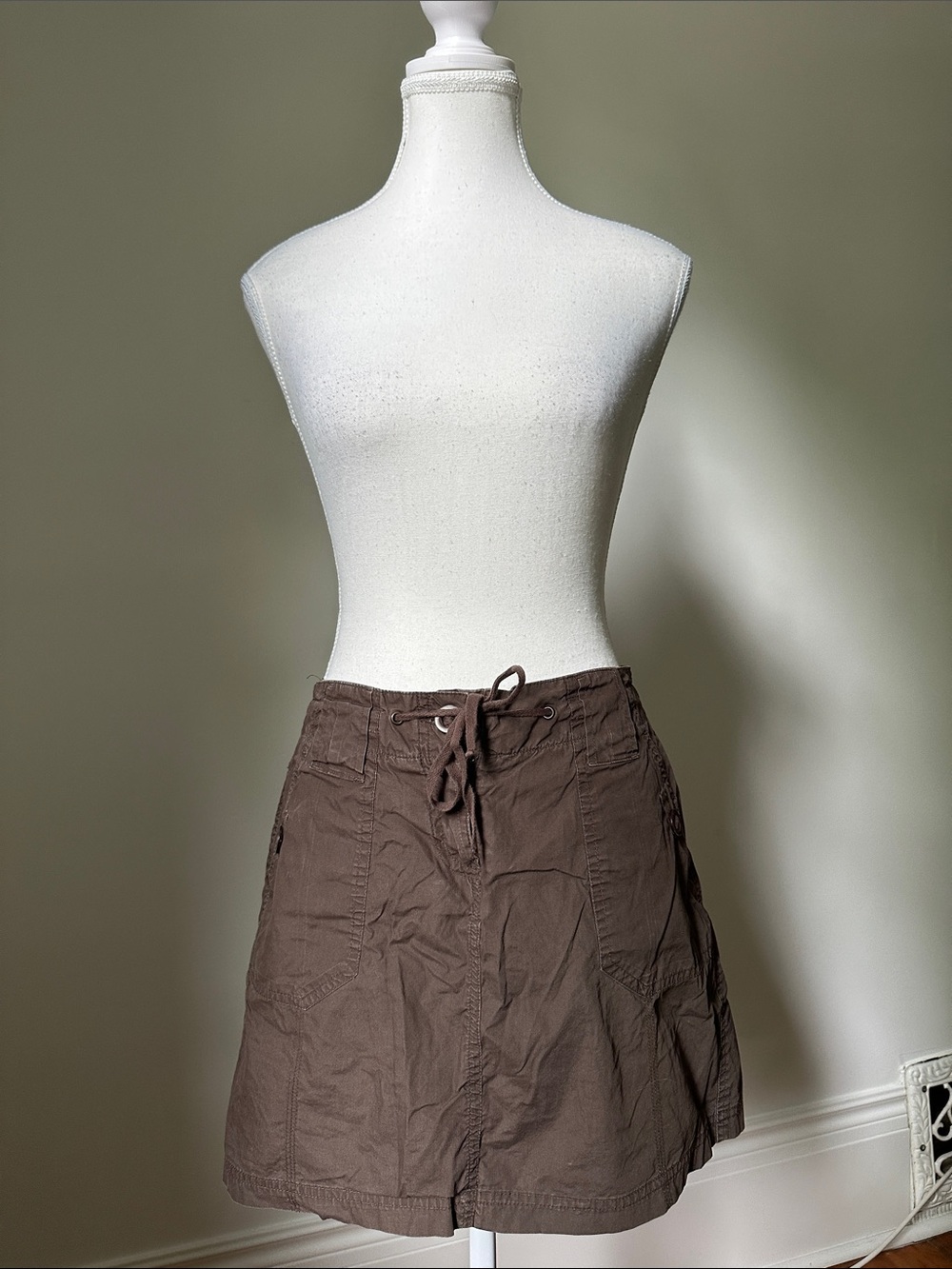 NEVADA Brown Y2K 100% Cotton Cargo Utility Gorpcore Mini‎ Skort Sz 4
